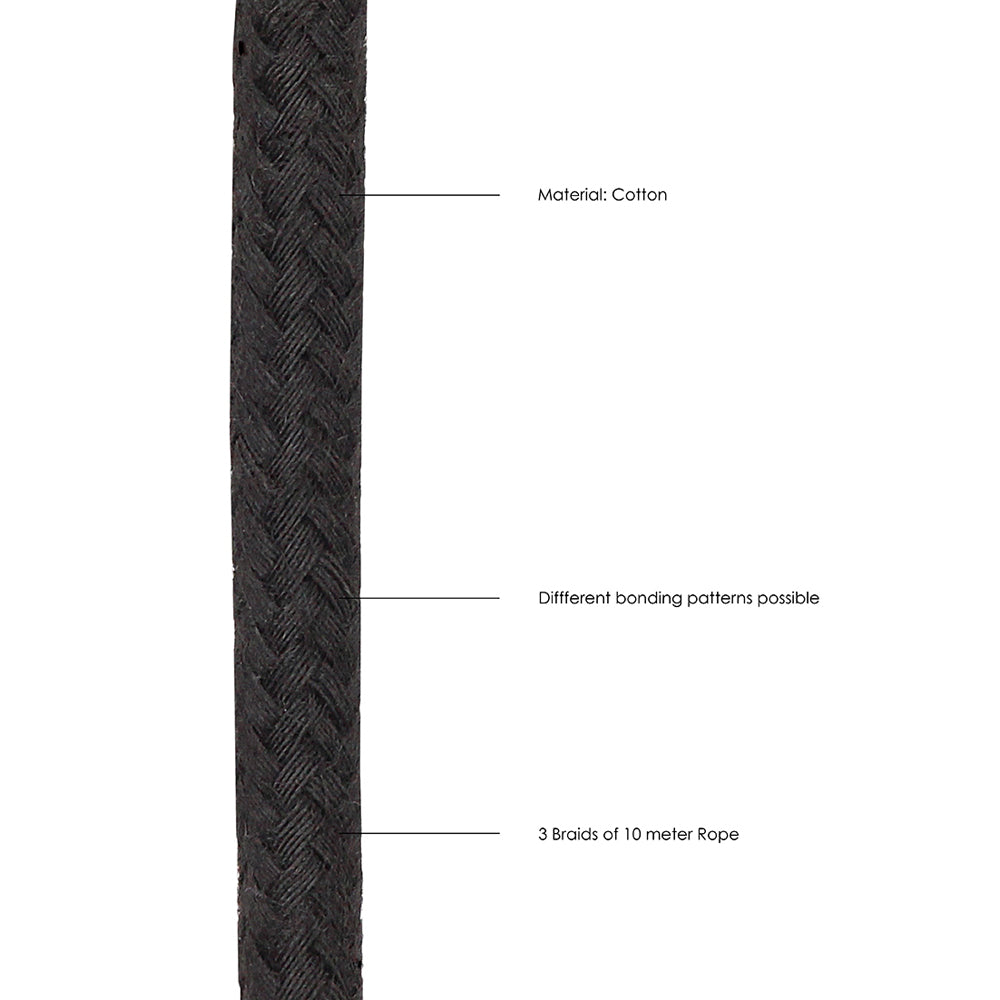 Ouch! Black & White Japanese Rope 10 Meters | 7423522574577 | Available at EroticWarehouse.com