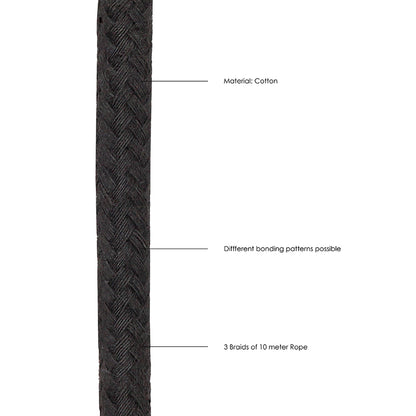 Ouch! Black & White Japanese Rope 10 Meters | 7423522574577 | Available at EroticWarehouse.com