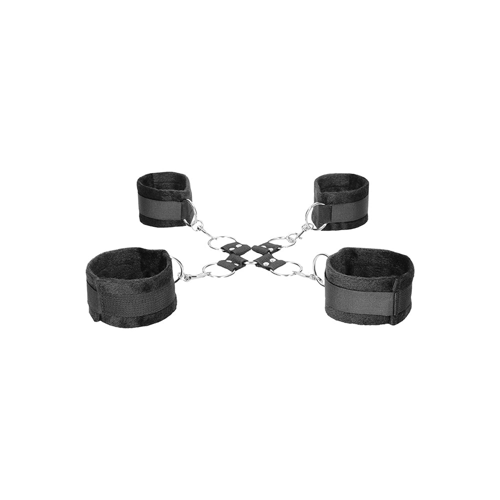 Ouch! Black & White Velcro Hogtie With Hand And Ankle Cuffs | 7423522574591 | Available at EroticWarehouse.com
