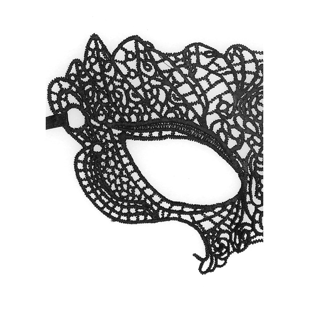 Ouch! Black & White Lace Eye Mask Princess | 7423522576540 | Available at EroticWarehouse.com