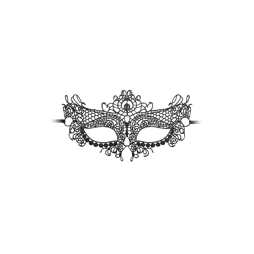 Ouch! Black & White Lace Eye Mask Queen | 7423522576557 | Available at EroticWarehouse.com