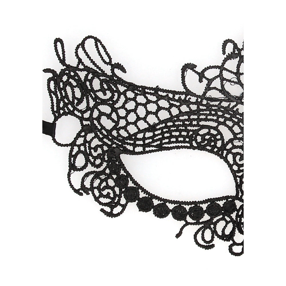Ouch! Black & White Lace Eye Mask Queen | 7423522576557 | Available at EroticWarehouse.com