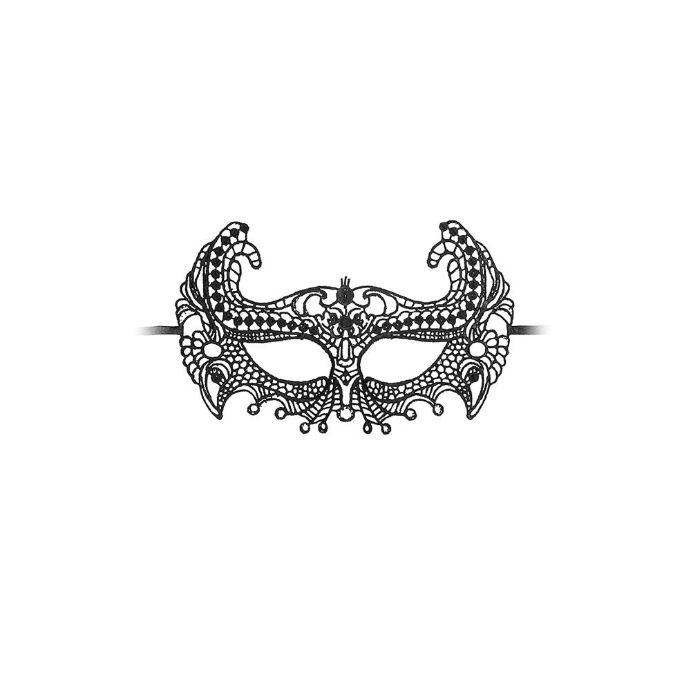 Ouch! Black & White Lace Eye Mask Empress | 7423522576564 | Available at EroticWarehouse.com