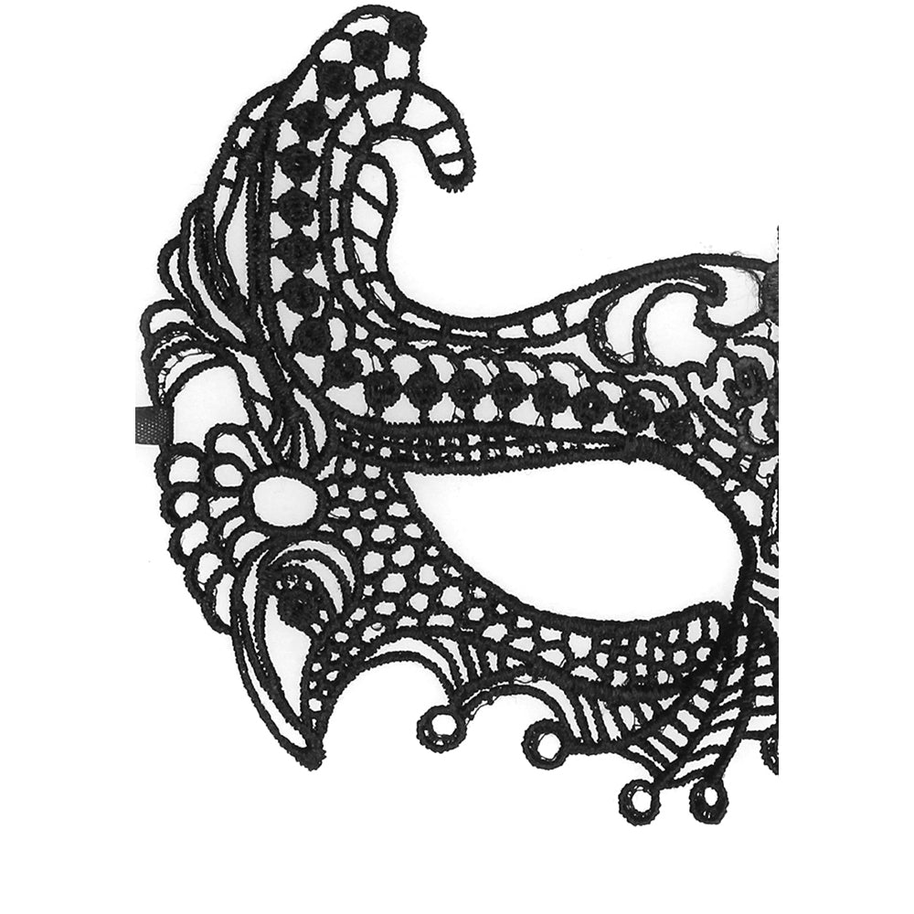Ouch! Black & White Lace Eye Mask Empress | 7423522576564 | Available at EroticWarehouse.com