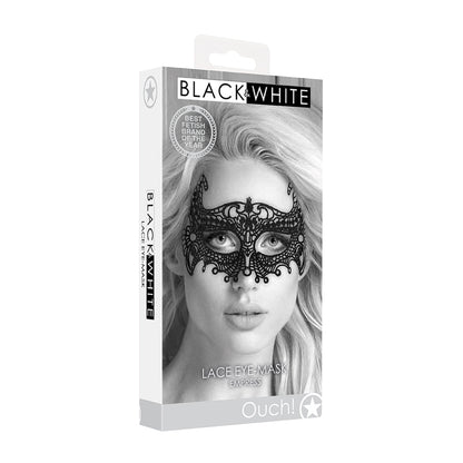 Ouch! Black & White Lace Eye Mask Empress | 7423522576564 | Available at EroticWarehouse.com