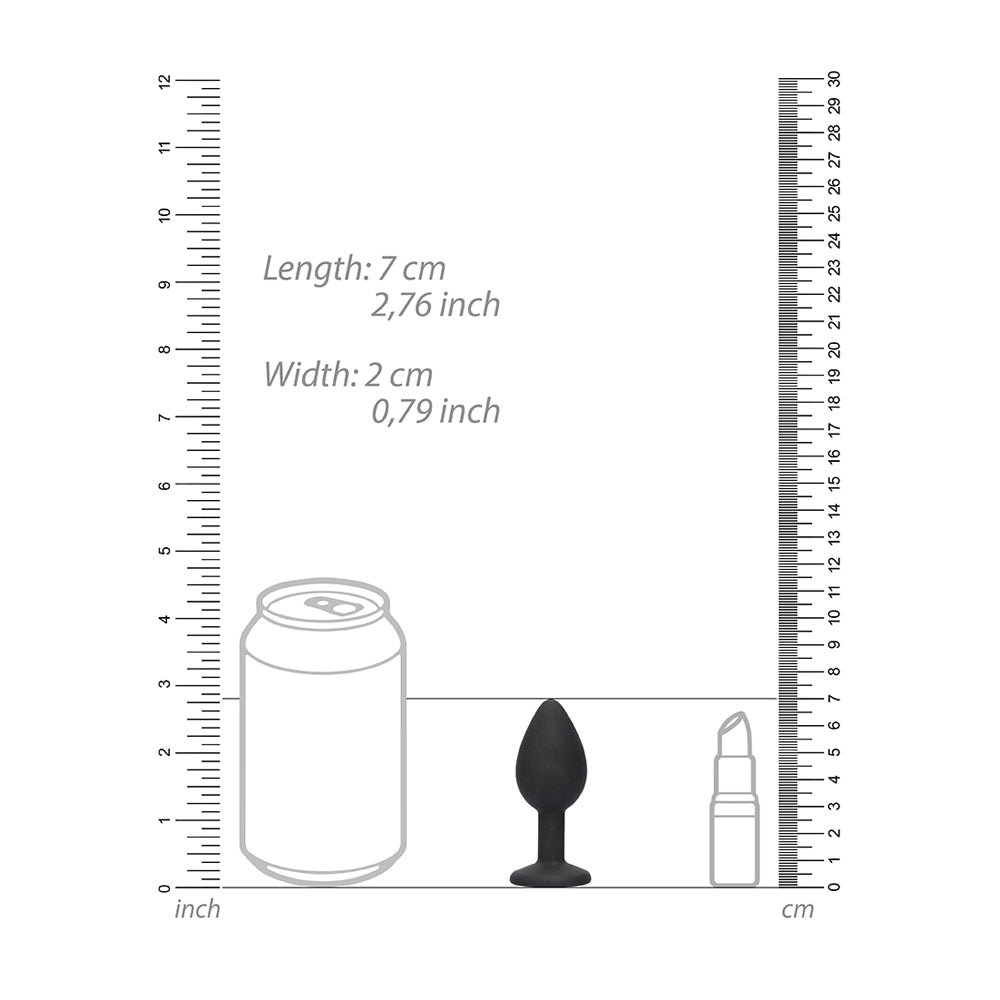 Ouch! Black & White Silicone Butt Plug With Removable Jewel | 7423522577523 | Available at EroticWarehouse.com