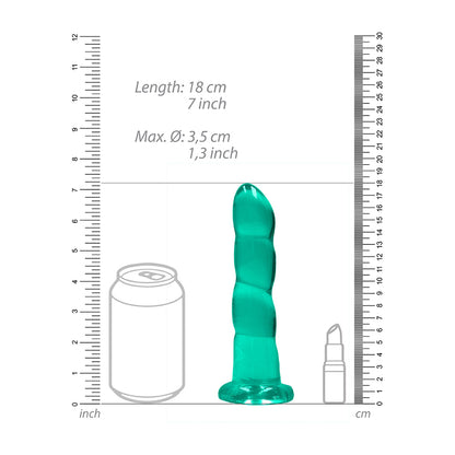 Non Realistic Dildo With Suction Cup 7" Turquoise | 7423522580561 | Available at EroticWarehouse.com