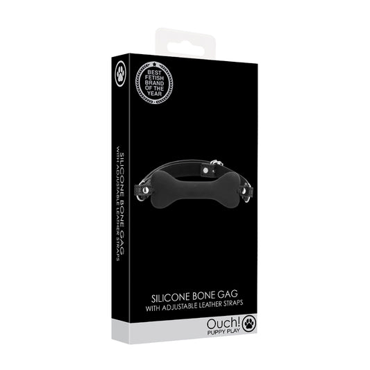 Ouch! Silicone Bone Gag Black | 7423522596524 | Available at EroticWarehouse.com