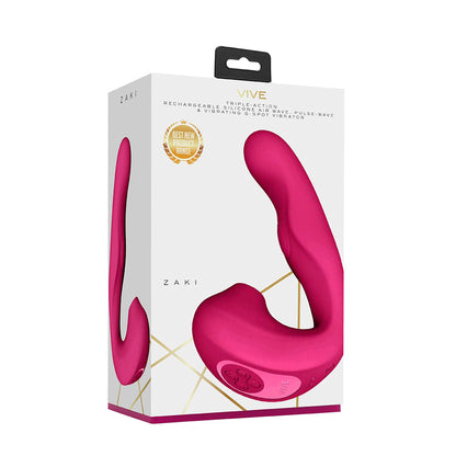 Vive Zaki Air Wave, Pulse Wave & G-Spot Vibrator Pink | 7423522624609 | Available at EroticWarehouse.com