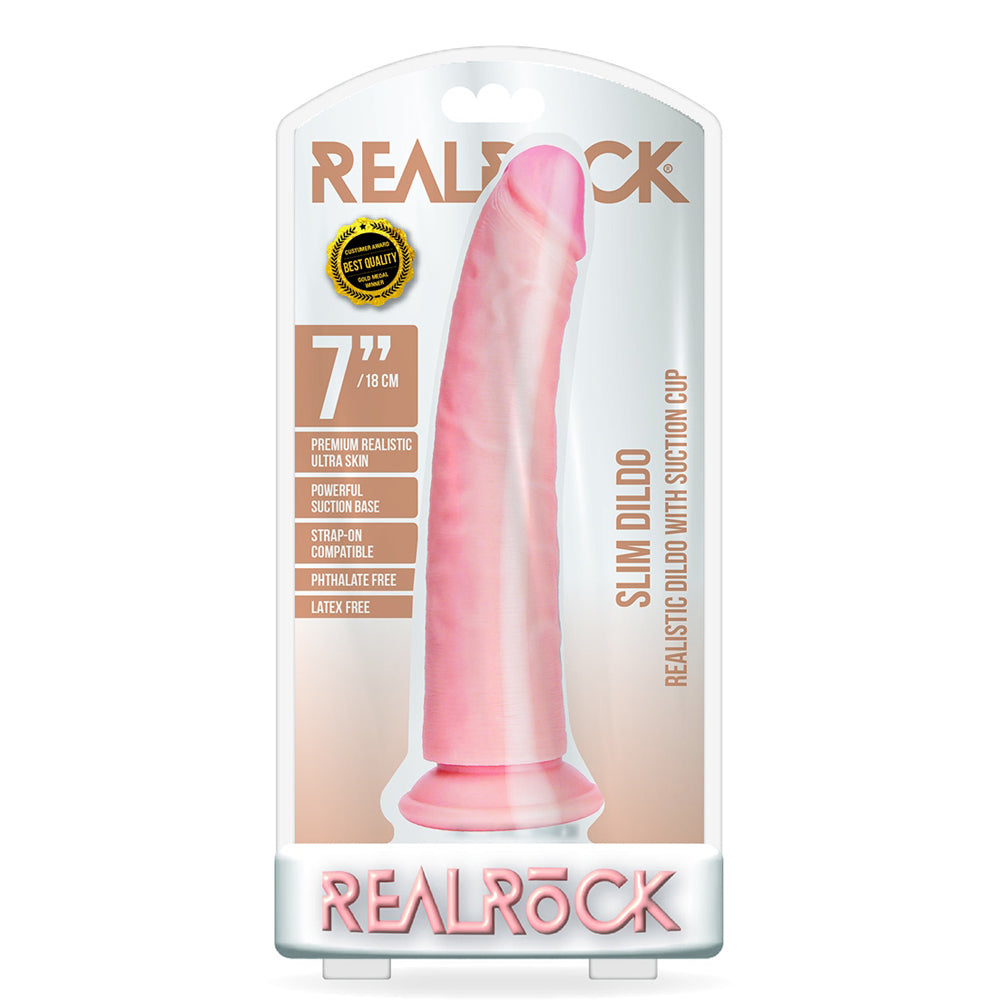 Slim Realistic Dildo Without Balls With Suction Cup 7'' Flesh | 7423522625637 | Available at EroticWarehouse.com