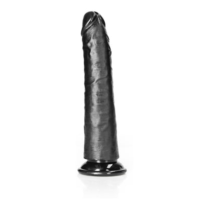 Slim Realistic Dildo Without Balls With Suction Cup 7'' Black | 7423522625651 | Available at EroticWarehouse.com