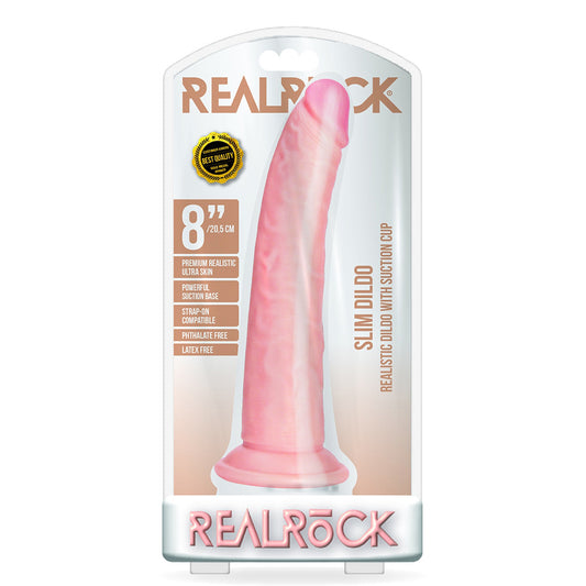 Slim Realistic Dildo Without Balls With Suction Cup 8'' Flesh | 7423522625668 | Available at EroticWarehouse.com