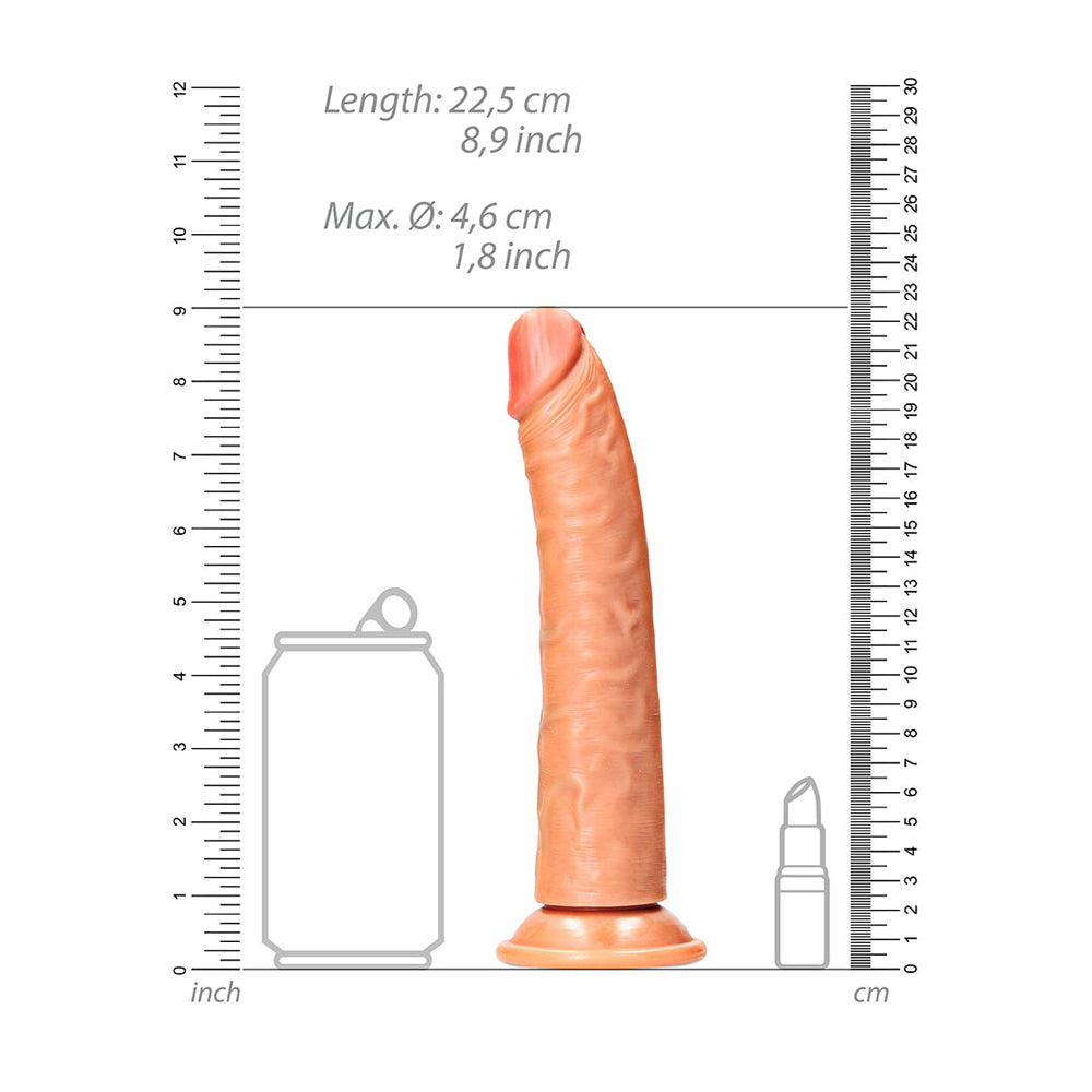 Slim Realistic Dildo Without Balls With Suction Cup 8'' Tan | 7423522625675 | Available at EroticWarehouse.com