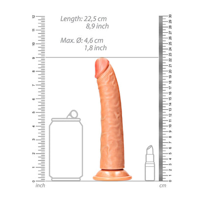 Slim Realistic Dildo Without Balls With Suction Cup 8'' Tan | 7423522625675 | Available at EroticWarehouse.com