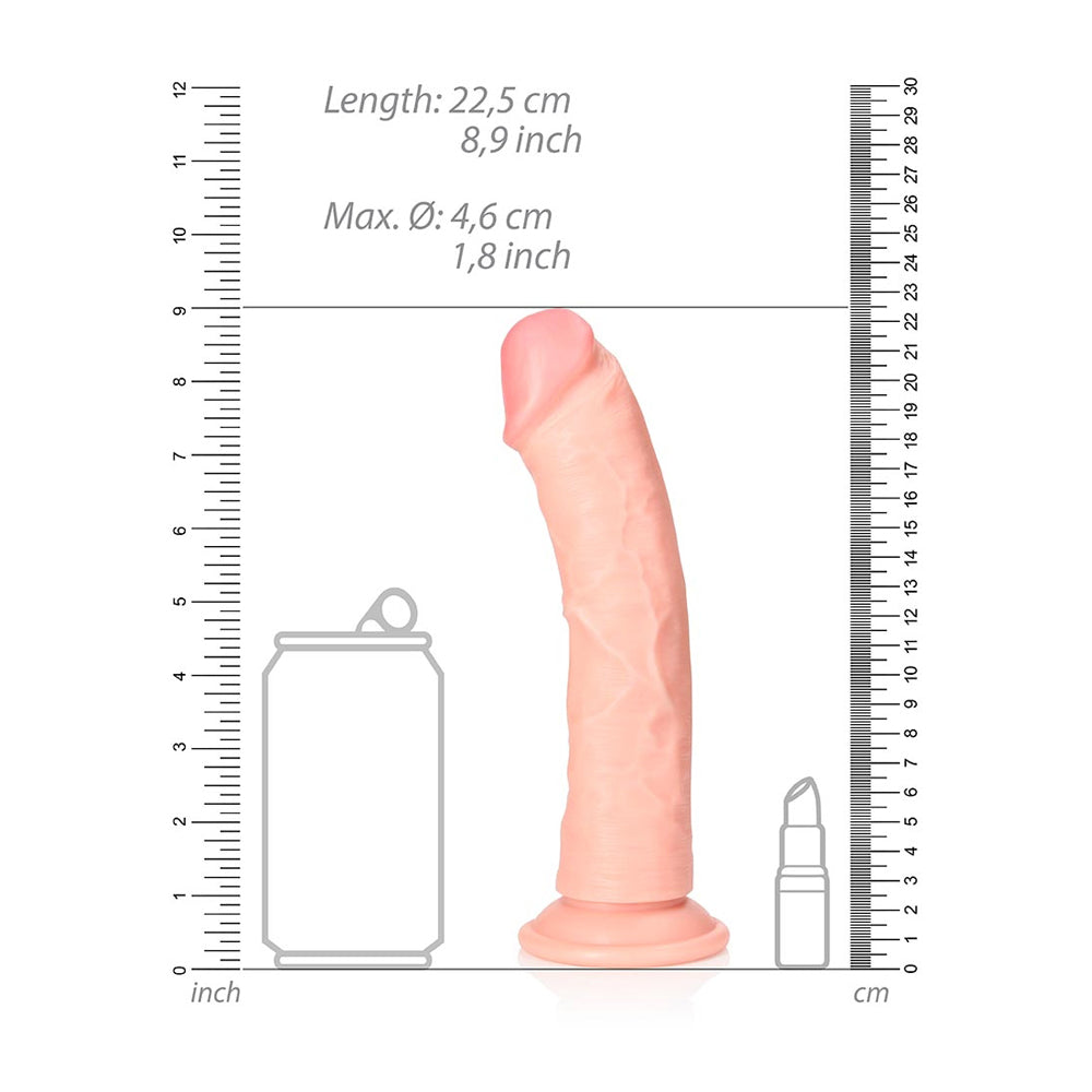 Curved Realistic Dildo Without Balls With Suction Cup 8'' Flesh | 7423522626658 | Available at EroticWarehouse.com