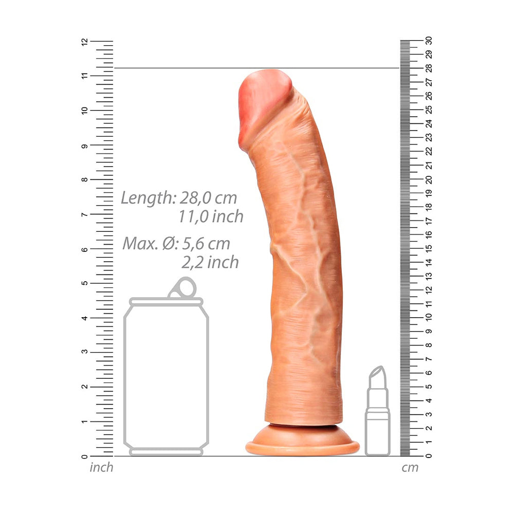 Curved Realistic Dildo Without Balls With Suction Cup 10'' Tan | 7423522627631 | Available at EroticWarehouse.com