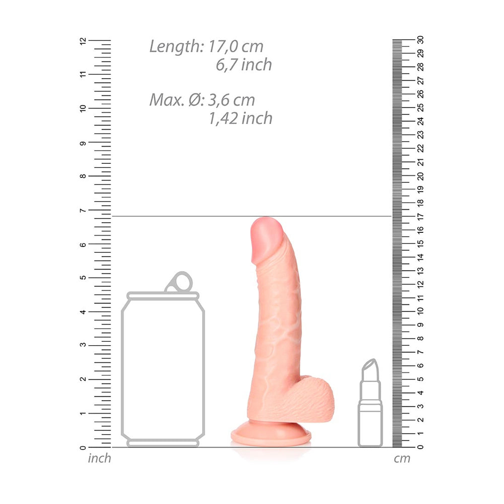Curved Realistic Dildo With Balls And Suction Cup 6'' Flesh | 7423522627655 | Available at EroticWarehouse.com