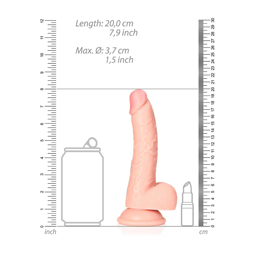Curved Realistic Dildo With Balls And Suction Cup 7'' Flesh | 7423522627686 | Available at EroticWarehouse.com