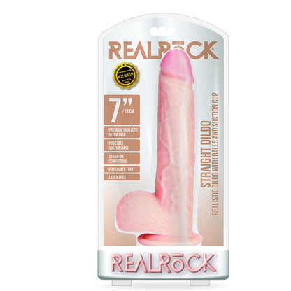 Straight Realistic Dildo With Balls And Suction Cup 7'' Flesh | 7423522628645 | Available at EroticWarehouse.com