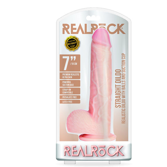 Straight Realistic Dildo With Balls And Suction Cup 7'' Flesh | 7423522628645 | Available at EroticWarehouse.com