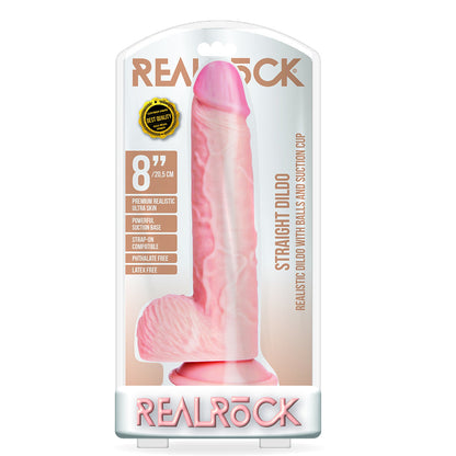 Straight Realistic Dildo With Balls And Suction Cup 8'' Flesh | 7423522628669 | Available at EroticWarehouse.com