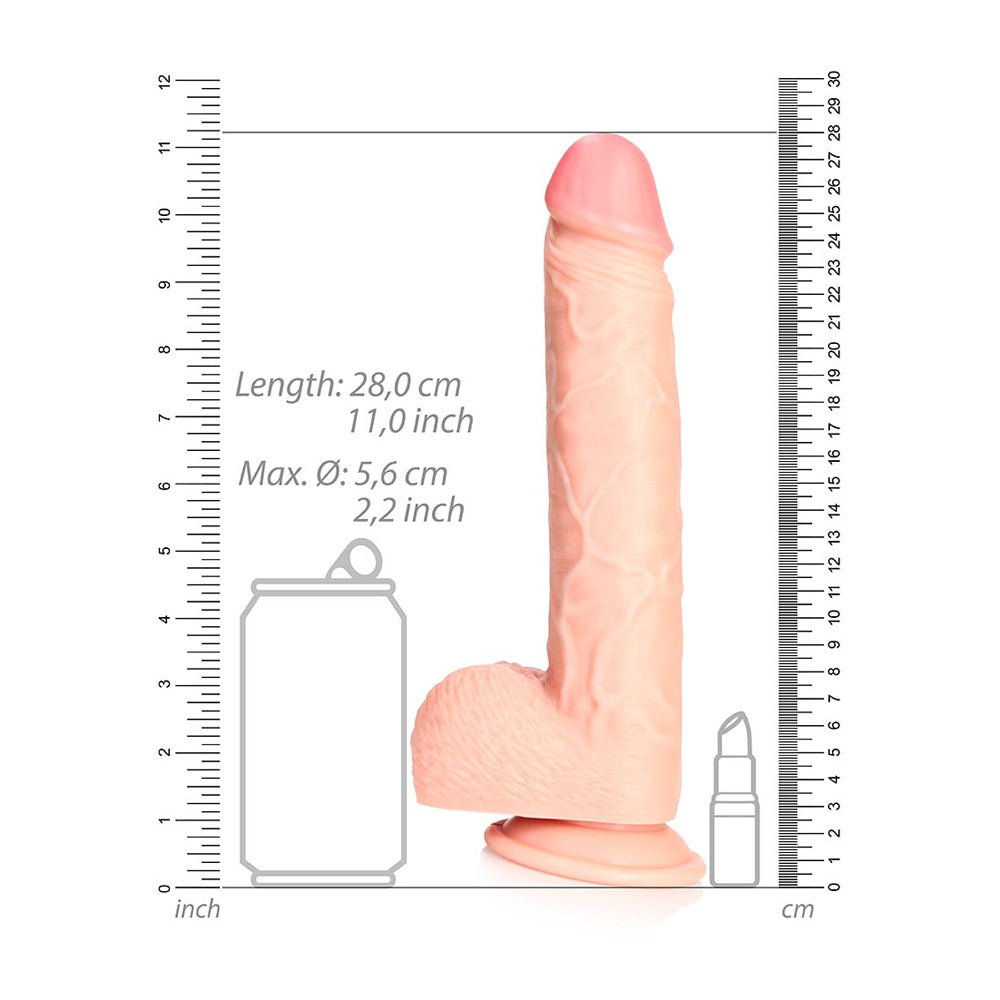 Straight Realistic Dildo With Balls And Suction Cup 10'' Flesh | 7423522629604 | Available at EroticWarehouse.com