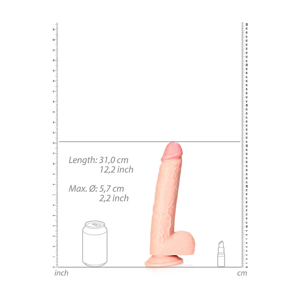 Straight Realistic Dildo With Balls And Suction Cup 11'' Flesh | 7423522629628 | Available at EroticWarehouse.com