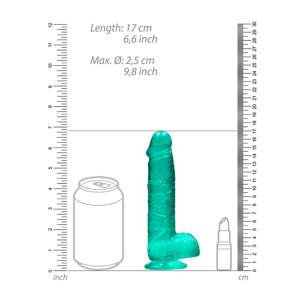 Realistic Dildo With Balls 6" Turquoise | 7423522631645 | Available at EroticWarehouse.com
