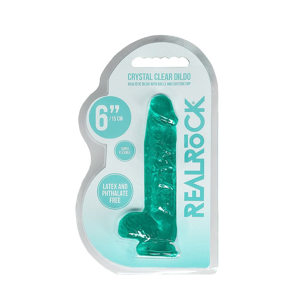 Realistic Dildo With Balls 6" Turquoise | 7423522631645 | Available at EroticWarehouse.com