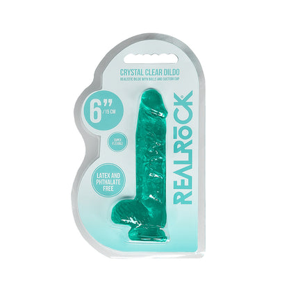 Realistic Dildo With Balls 6" Turquoise | 7423522631645 | Available at EroticWarehouse.com