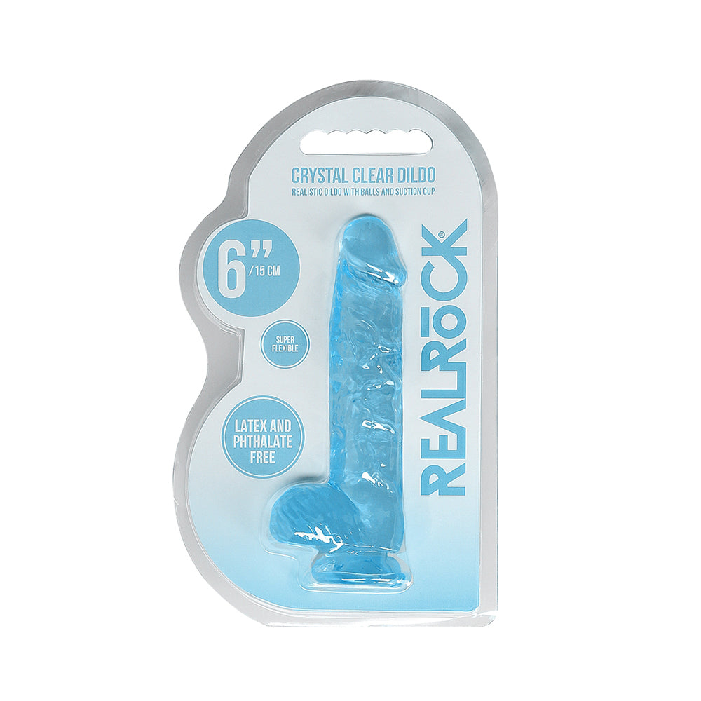 Realistic Dildo With Balls 6" Blue | 7423522631652 | Available at EroticWarehouse.com