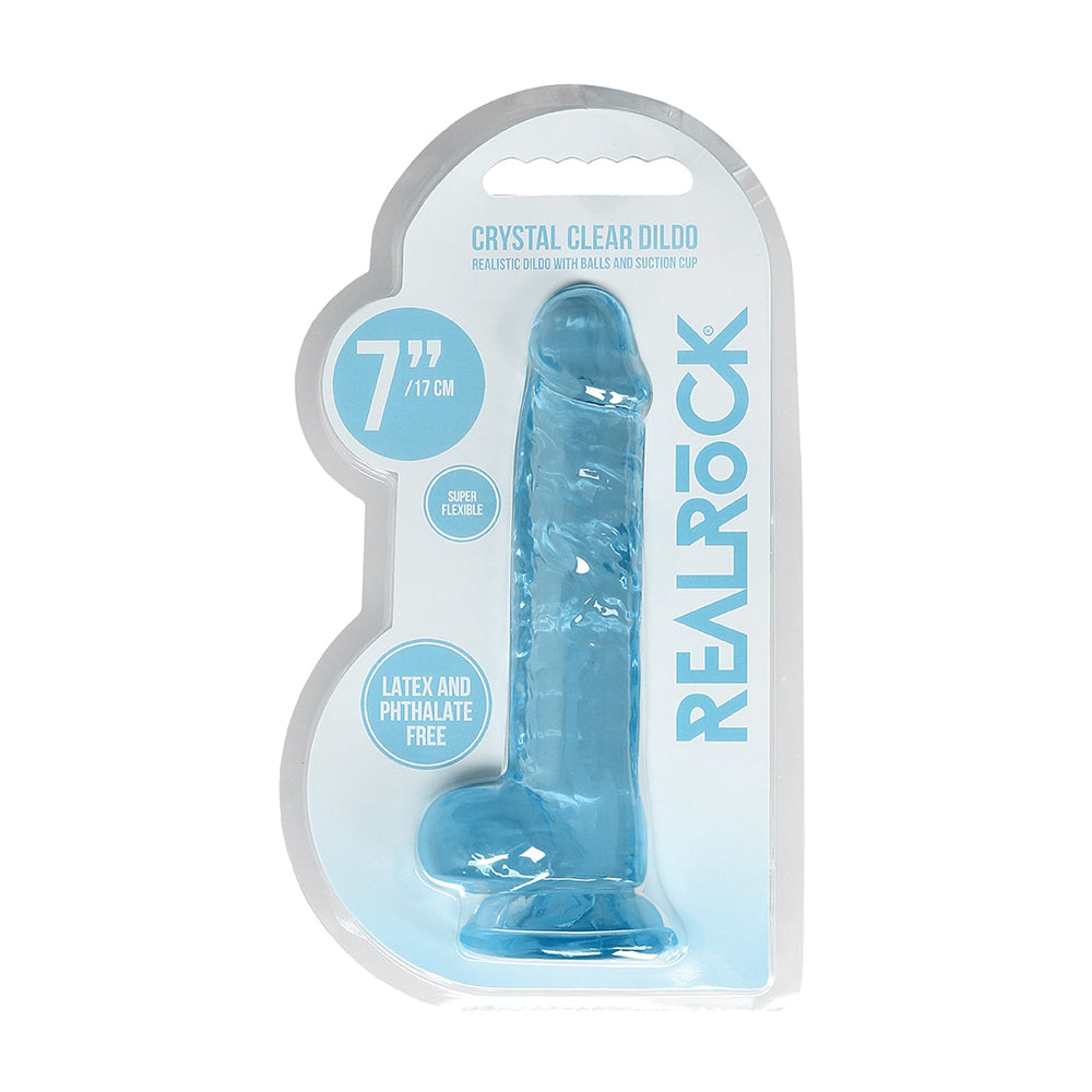 Realistic Dildo With Balls 7" Blue | 7423522631676 | Available at EroticWarehouse.com