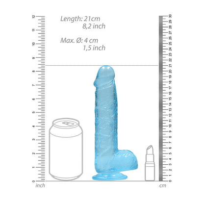 Realistic Dildo With Balls 8" Blue | 7423522631690 | Available at EroticWarehouse.com