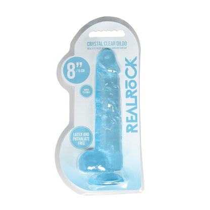 Realistic Dildo With Balls 8" Blue | 7423522631690 | Available at EroticWarehouse.com