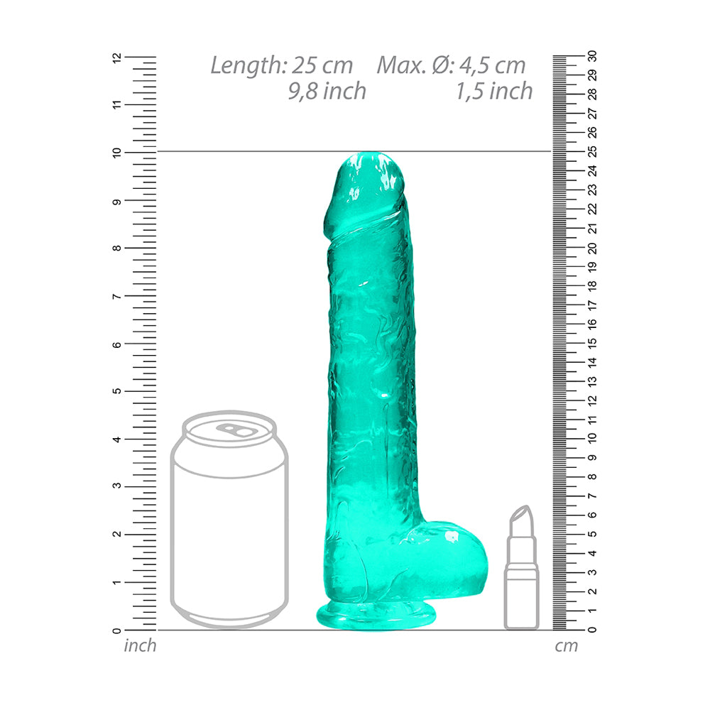 Realistic Dildo With Balls 9" Turquoise | 7423522632604 | Available at EroticWarehouse.com