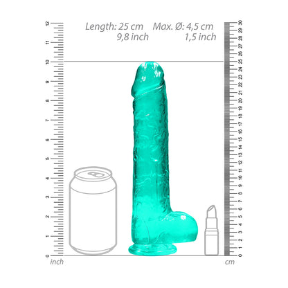 Realistic Dildo With Balls 9" Turquoise | 7423522632604 | Available at EroticWarehouse.com