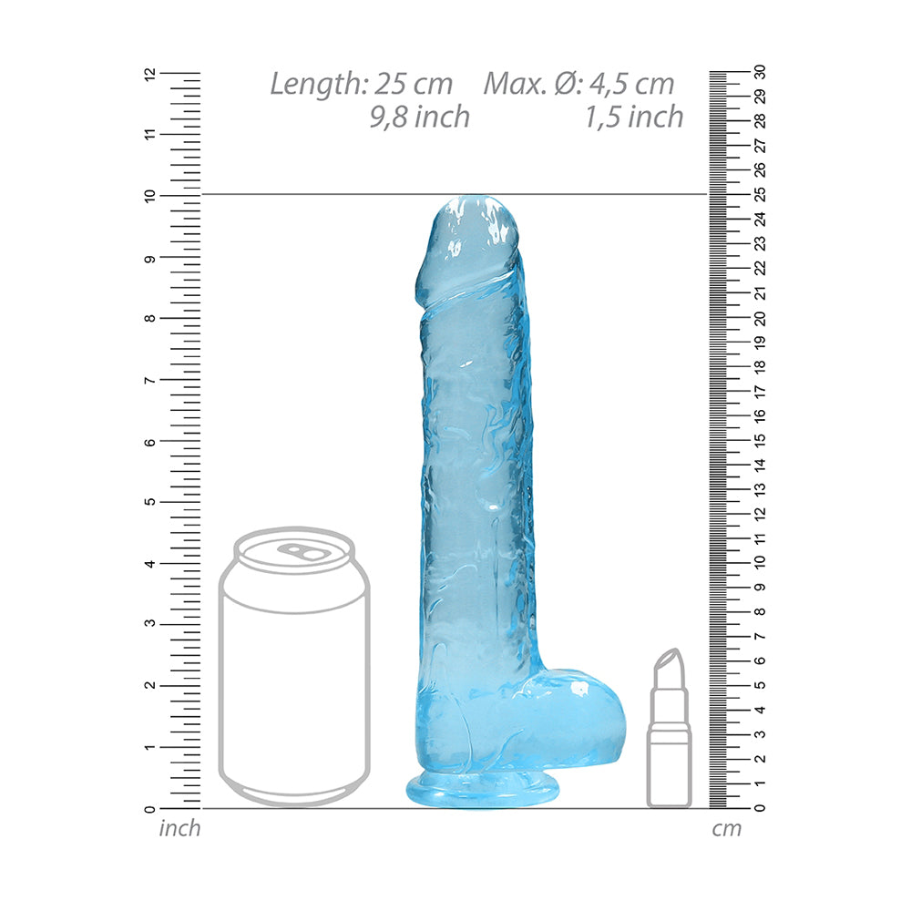 Realistic Dildo With Balls 9" Blue | 7423522632611 | Available at EroticWarehouse.com