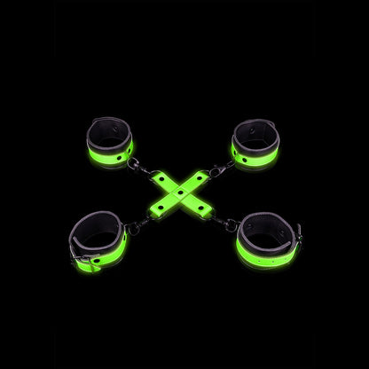 Ouch! Hand & Ankle Cuffs With Hogtie Glow In The Dark | 7423522638675 | Available at EroticWarehouse.com