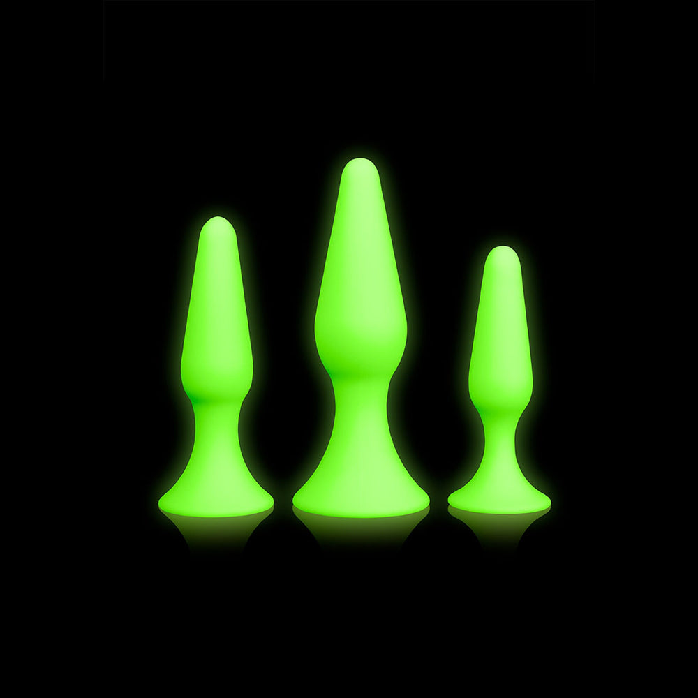 Ouch! Butt Plug Set Glow In The Dark | 7423522639672 | Available at EroticWarehouse.com
