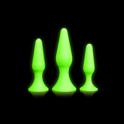 Ouch! Butt Plug Set Glow In The Dark | 7423522639672 | Available at EroticWarehouse.com