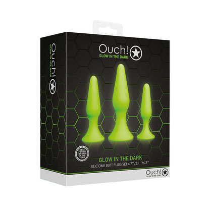 Ouch! Butt Plug Set Glow In The Dark | 7423522639672 | Available at EroticWarehouse.com