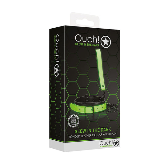 Ouch! Collar And Leash Glow In The Dark | 7423522641682 | Available at EroticWarehouse.com