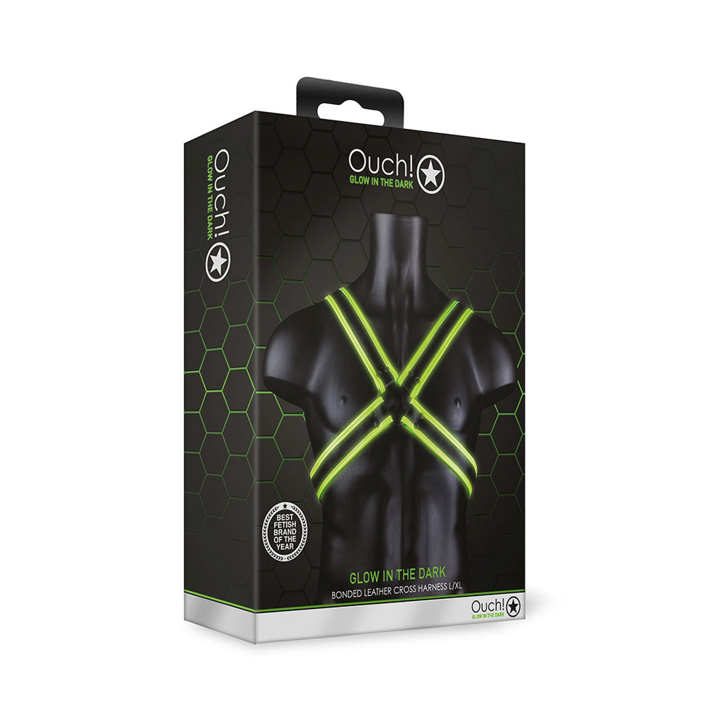Ouch! Cross Harness Glow In The Dark L/Xl | 7423522653661 | Available at EroticWarehouse.com