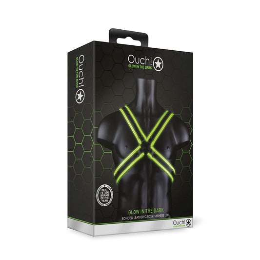 Ouch! Cross Harness Glow In The Dark L/Xl | 7423522653661 | Available at EroticWarehouse.com