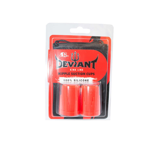 Silicone Nipple Suction Cups & Leather Pouch - Red & Black | 752875950958 | Available at EroticWarehouse.com