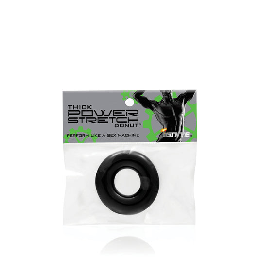 Thick Power Stretch Donut -Blk | 752875951108 | Available at EroticWarehouse.com