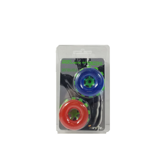 Thick Power Stretch Donuts 2 Pack Red/Blue | 752875954109 | Available at EroticWarehouse.com