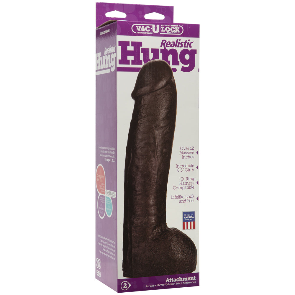 Vac-U-Lock - Realistic Hung Chocolate | 782421000356 | Available at EroticWarehouse.com
