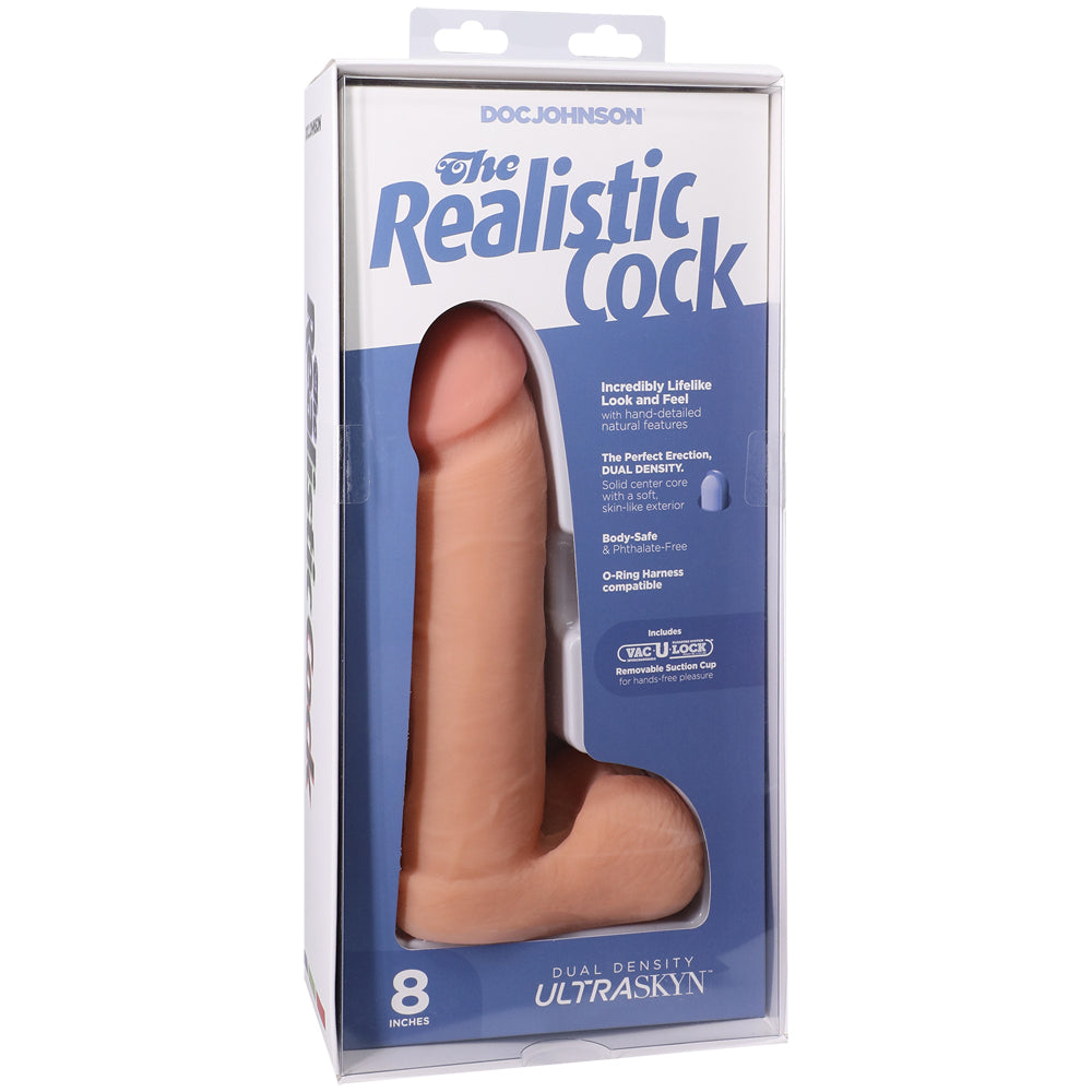The Realistic Cock Ultraskyn 8" With Balls Vanilla | 782421005665 | Available at EroticWarehouse.com