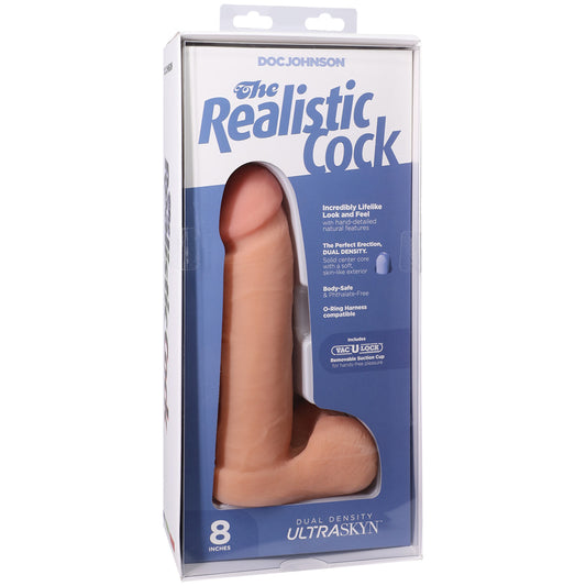 The Realistic Cock Ultraskyn 8" With Balls Vanilla | 782421005665 | Available at EroticWarehouse.com